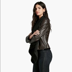 Shawl Collar Genuine Leather Jacket